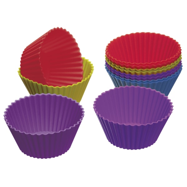 KitchenCraft Pack of Twelve Silicone Cupcake Cases KitchenCraft Pack of Twelve Silicone Cupcake Cases
