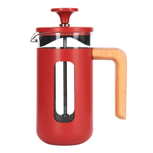 La Cafetiere Pisa 3-Cup Cafetiere with Birch Wood Handle, 350ml, Red La Cafetiere Pisa 3-Cup Cafetiere with Birch Wood Handle, 350ml, Red
