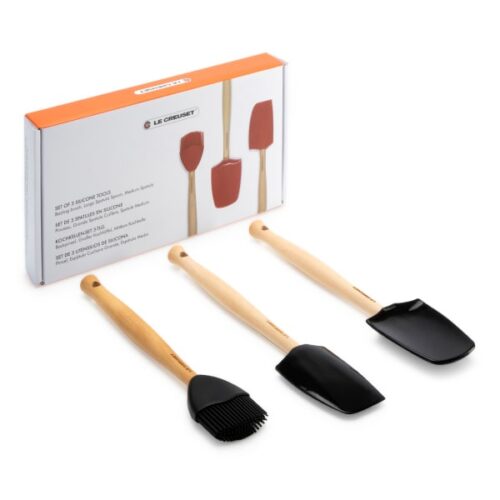 Le Creuset Craft Silicone Spatulas, Set of 3, Black
