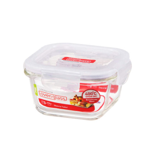 LocknLock Euro Square Glass Container, 300ml