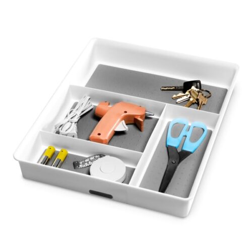 Madesmart Classic Antimicrobial Gadget Storage Tray, White