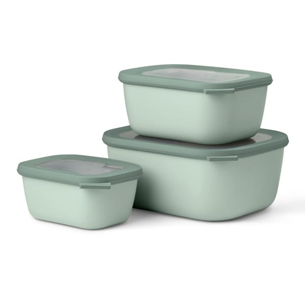 Mepal Cirqula Deep Rectangular Multi Bowl Set, 3-Piece, Nordic Sage Mepal Cirqula Deep Rectangular Multi Bowl Set, 3-Piece, Nordic Sage