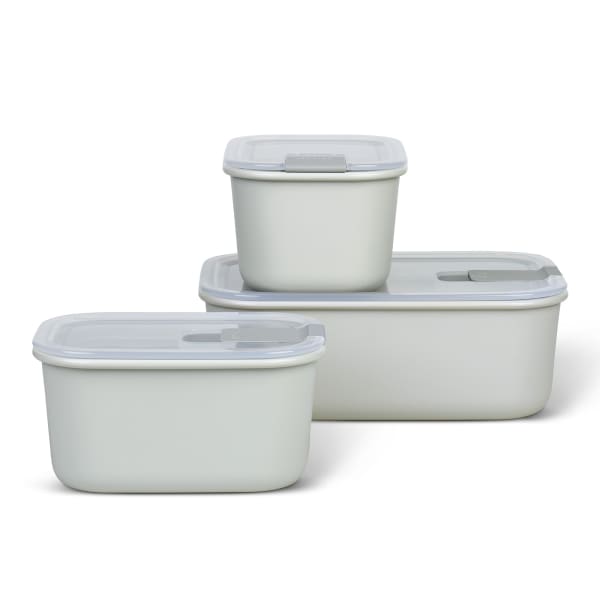 Mepal EasyClip Food Storage Box Set, 3-Piece, Nordic White Mepal EasyClip Food Storage Box Set, 3-Piece, Nordic White