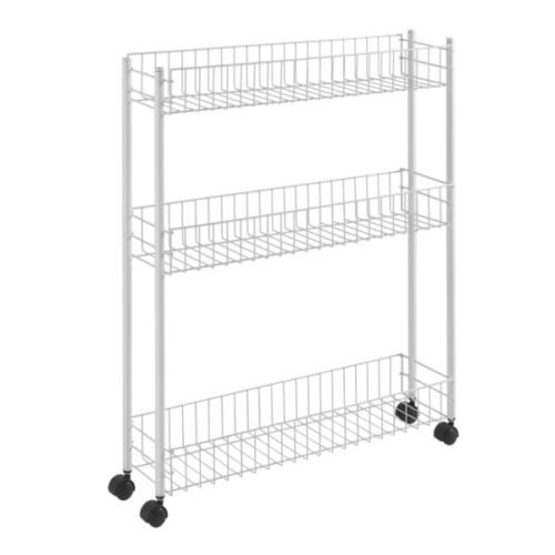Metaltex Fino 3 Extra Slim 3-Tier Rolling Storage Cart