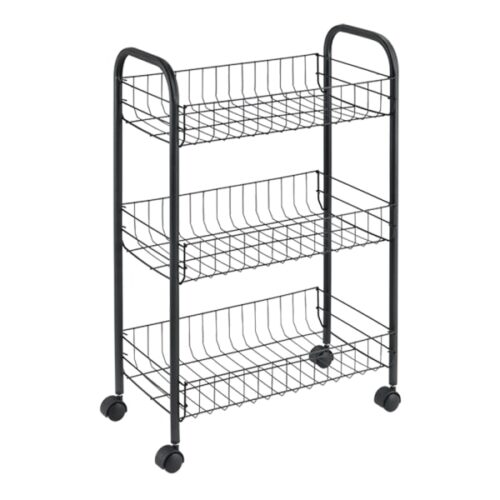 Metaltex Lugano Lava 3-Tier Rolling Storage Cart