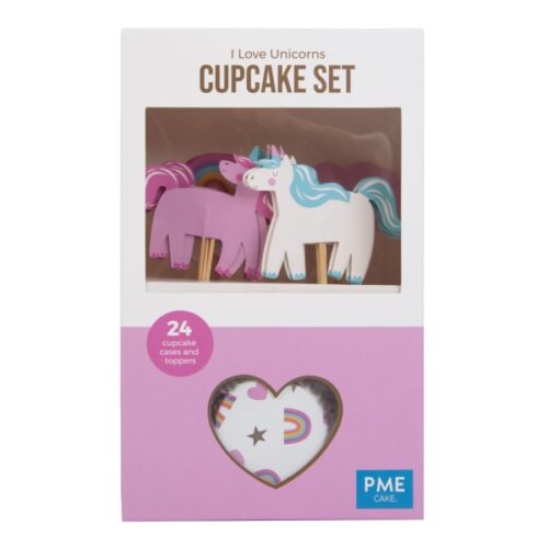 PME I Love Unicorns Cupcake Cases and Toppers, Set of 24
