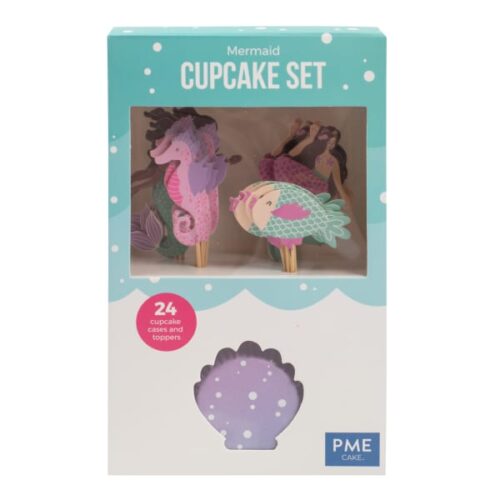 PME Mermaid Cupcake Cases and Toppers, Set of 24