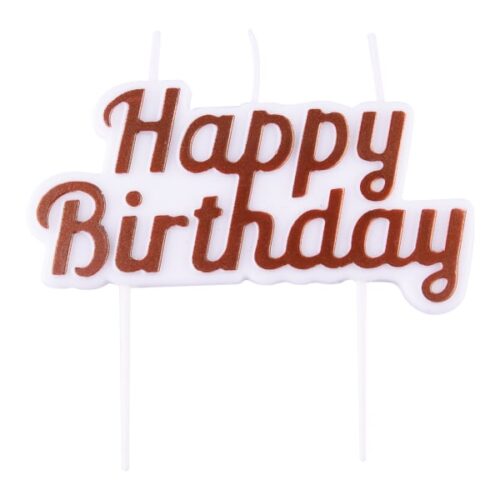 PME Metallic Happy Birthday Candle, Rose Gold