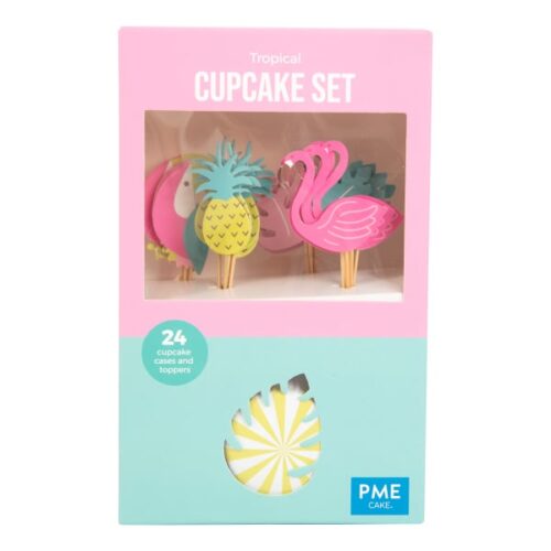 PME Tropical Cupcake Cases and Toppers, Set of 24