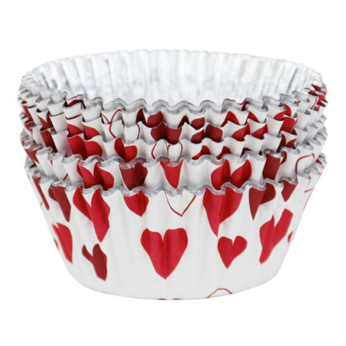 PME Valentine's Red Heart Foil-Lined Cupcake Cases, Pack of 30