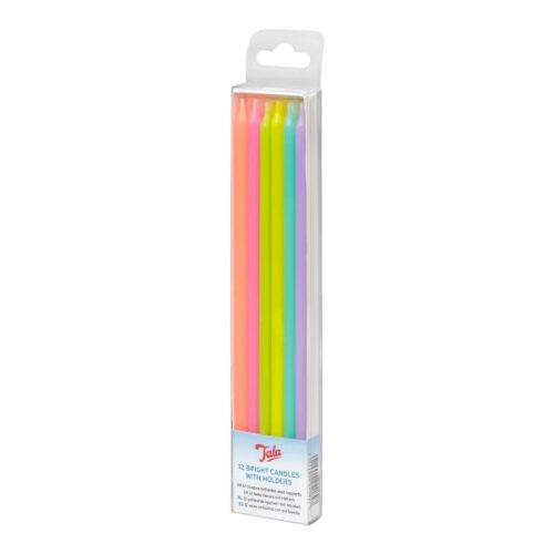 Tala Tall Birthday Candles, Set of 12, Bright