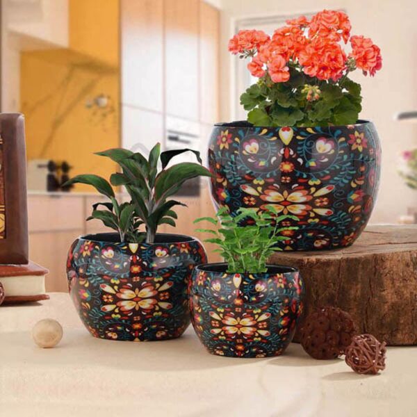 Amidona Ethnic Handcrafted Planter - Set Of Three