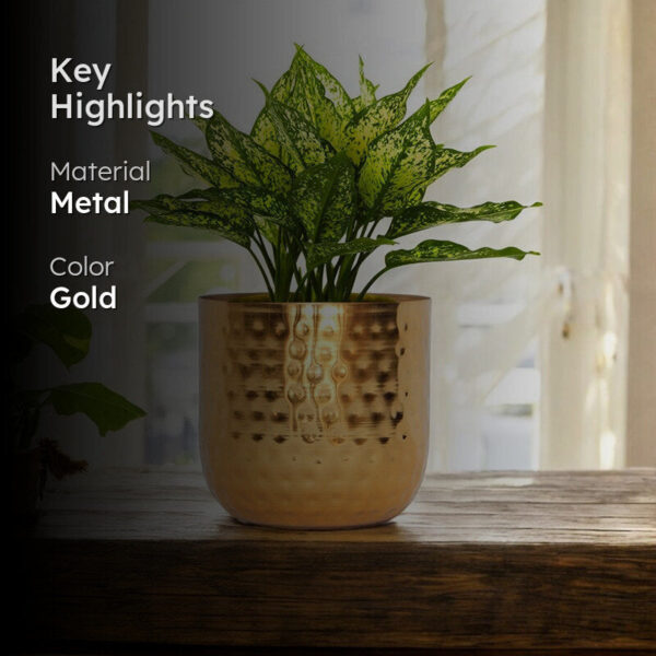 Anvil Bloom Hammered Metal Planter Anvil Bloom Hammered Metal Planter