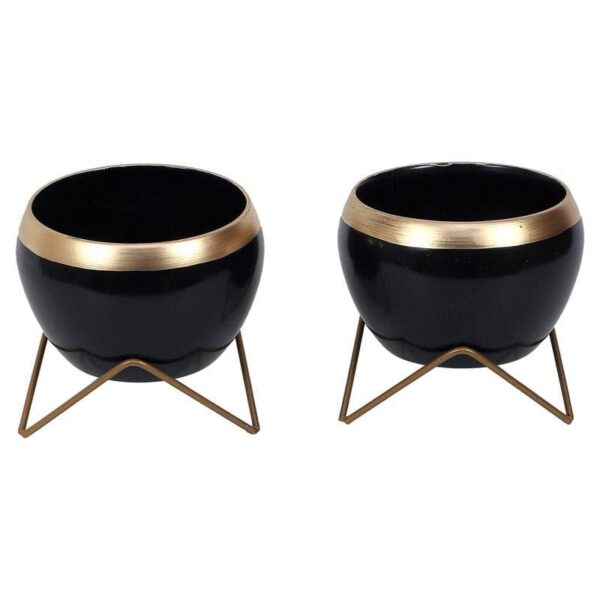 Apple Dun Planter (Black) - Set Of Two Apple Dun Planter (Black) - Set Of Two