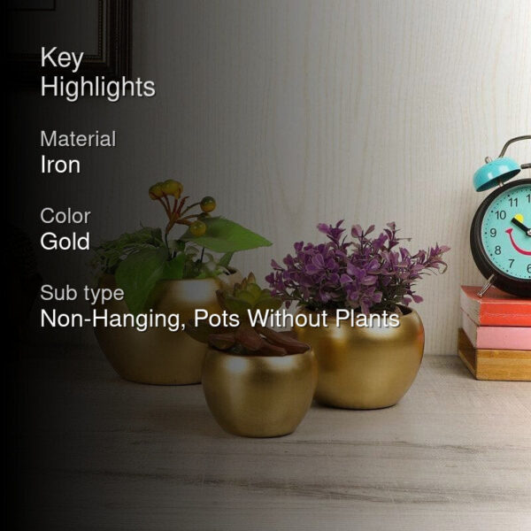 Applo Pine Planter (Gold) - Set Of Three