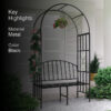 Arch Arbor Metal Outdoor Bench With Planter Stand
