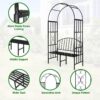 Arch Arbor Metal Outdoor Bench With Planter Stand