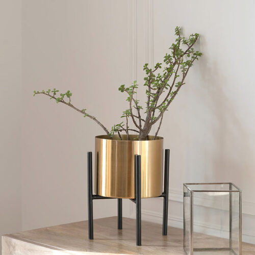 Ashiya Planter With Stand - Gold