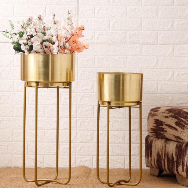 Blacia Oasis Planter (Gold) - Set Of Two