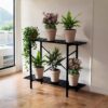 Black Bloom Metal Planter Stand