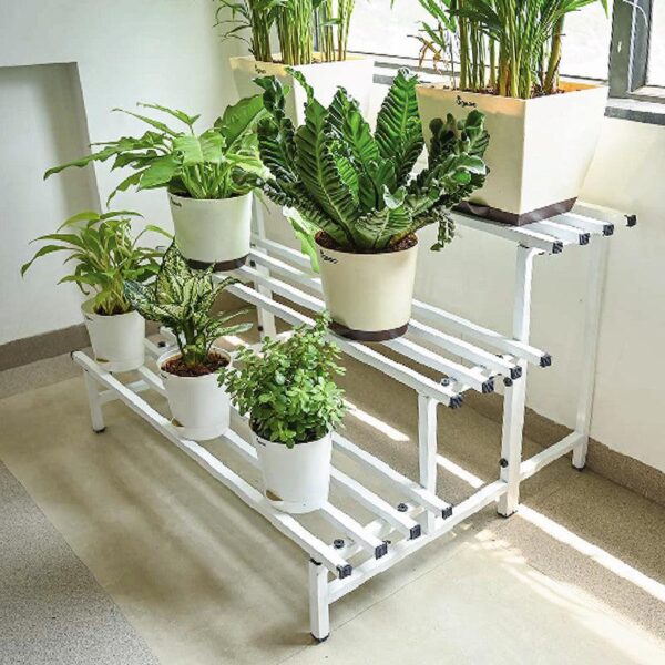 Botanika Elevate Three Tier Metal Plant Stand - White