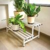 Botanika Elevate Two Tier Metal Plant Stand - White