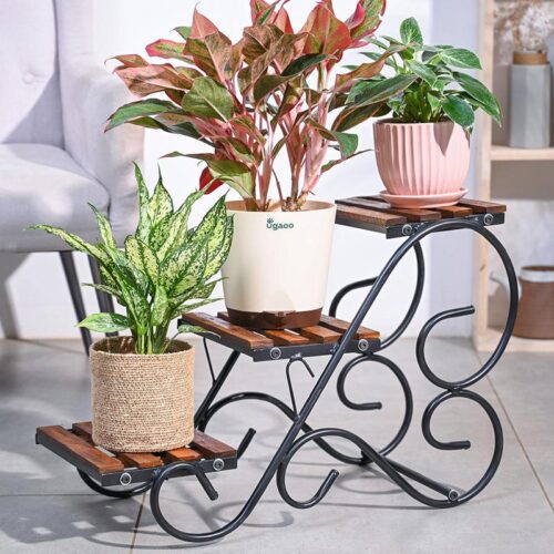 Bramble Perch Three Tier Metal Plant Stand - Black Bramble Perch Three Tier Metal Plant Stand - Black