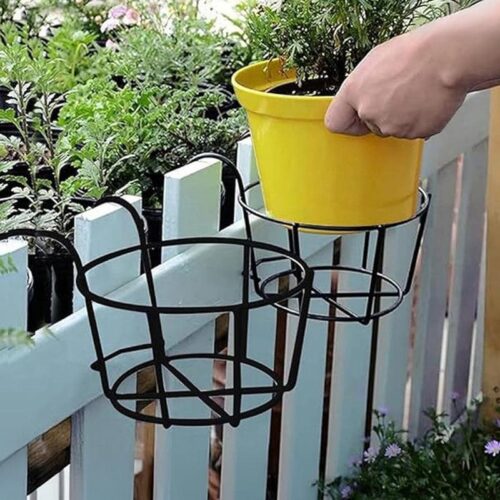 Dark Fern Metal Planter Stand - Set Of Two Dark Fern Metal Planter Stand - Set Of Two