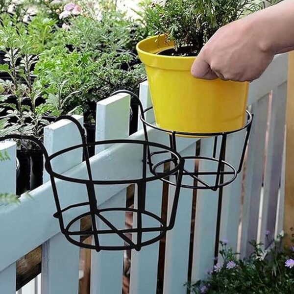 Dark Fern Metal Planter Stand - Set Of Two Dark Fern Metal Planter Stand - Set Of Two