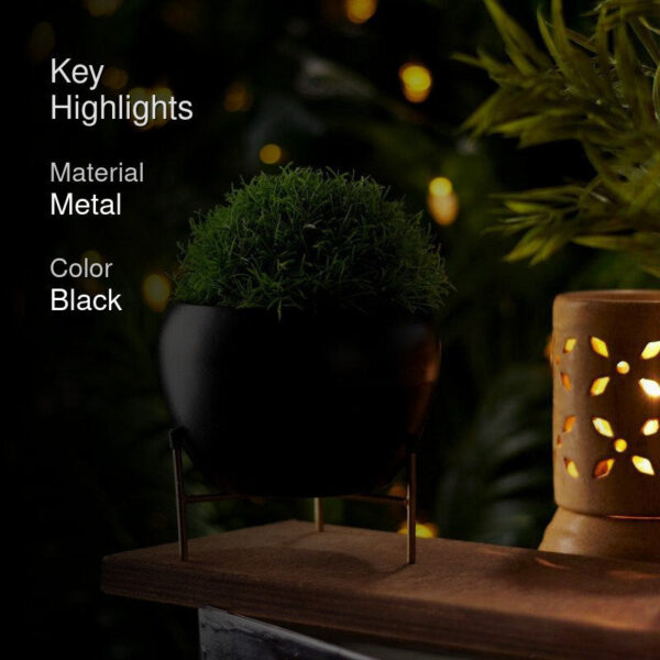 Domena Metal Planter - Black