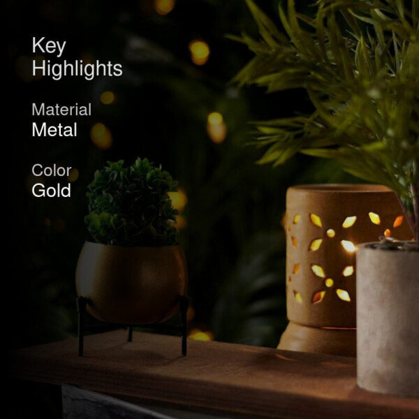 Eukene Metal Planter - Gold