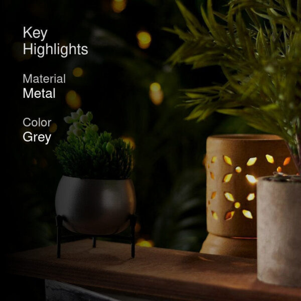 Eukene Metal Planter - Silver