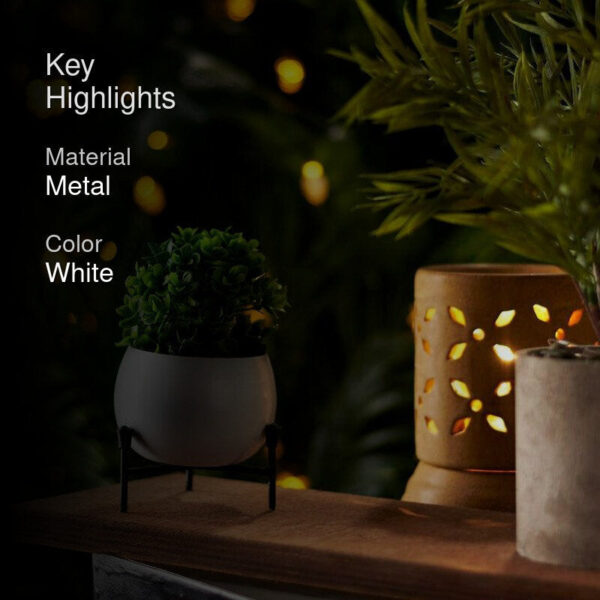 Eukene Metal Planter - White