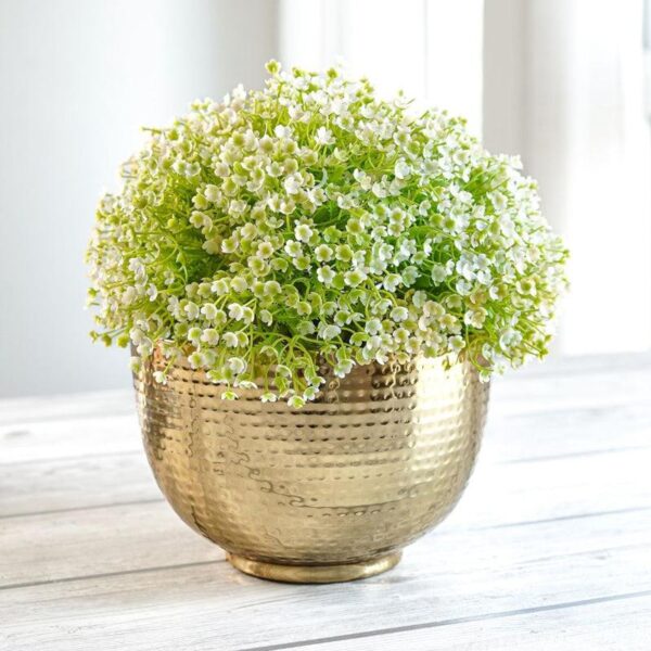 Finasa Metal Hammered Planter - Gold