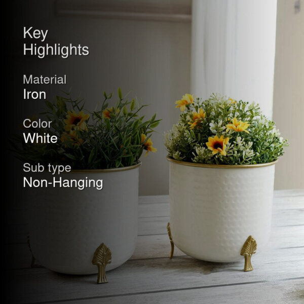 Hallo Metal Hammered Planter - Set Of Two Hallo Metal Hammered Planter - Set Of Two