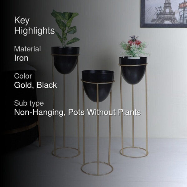Kiromia Floor Planter (Black) - Set Of Three