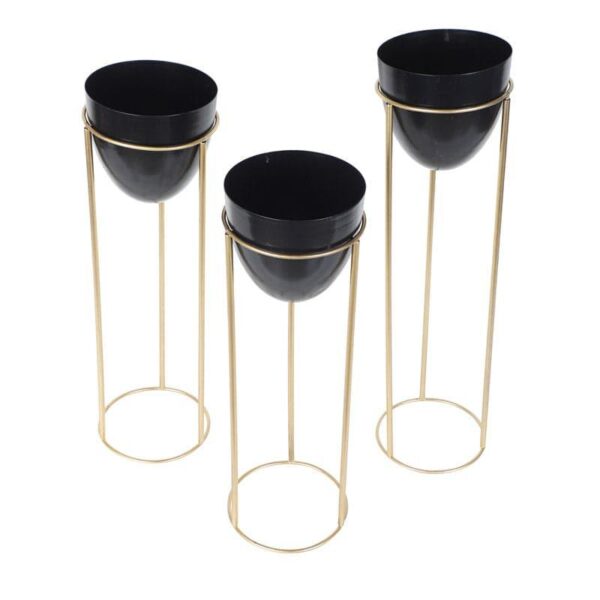 Kiromia Floor Planter (Black) - Set Of Three