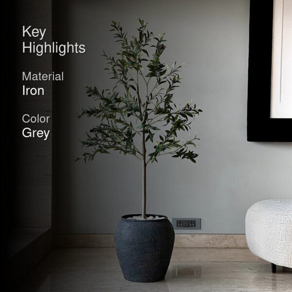 Mesa Iron Planter - Ash Grey