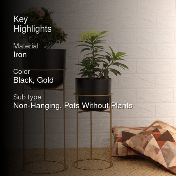 Milara Allure Planter (Black) - Set Of Two Milara Allure Planter (Black) - Set Of Two