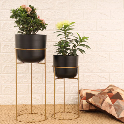 Milara Allure Planter (Black) - Set Of Two