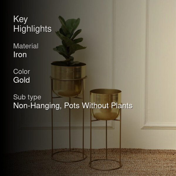 Milara Allure Planter (Gold) - Set Of Two