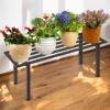 Obsidian Leaf Metal Planter Stand