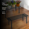Obsidian Leaf Metal Planter Stand - Set Of Two