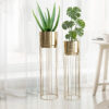 Regal Hammered Metal Planter With Tall Stand - Set Of 2