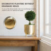 Royale Golden Metal Fluted Planter