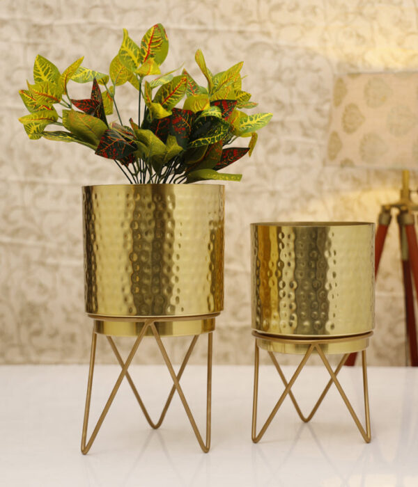 Teodora Hammered Planter (Gold) - Set Of Two