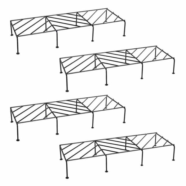 UGAOO Rectangular Flower Pot Stand (Black)- Set Of Four