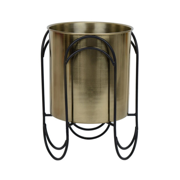 Vyra Stainless Steel Planter - Gold & Black