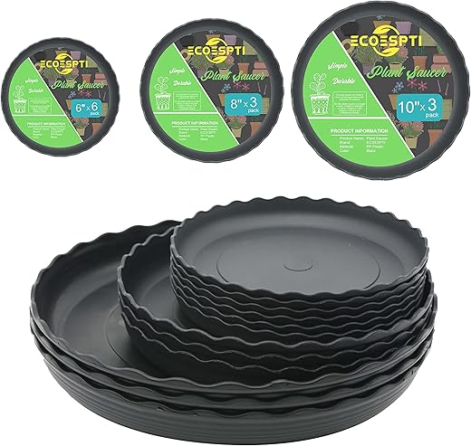 12Pcs Plant Saucer, 6 8 10 Inch Durable Plastic Plant Tray, Black Round Plant Pot Saucers, Drip Tray for Indoor and Outdoor Garden 12Pcs Plant Saucer, 6 8 10 Inch Durable Plastic Plant Tray, Black Round Plant Pot Saucers, Drip Tray for Indoor and Outdoor Garden
