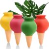 4 Pack Terracotta Watering Spikes, Self Watering Globes, Slow Release Self Watering Planter Insert, Plant Watering Globes for Indoor and Outdoor...